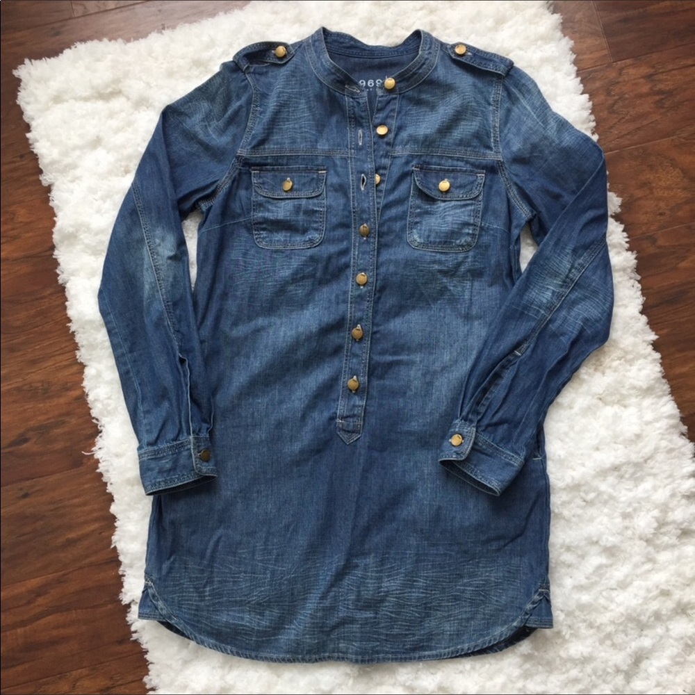 Gap 100% Cotton Denim Casual Dress Medium Wash